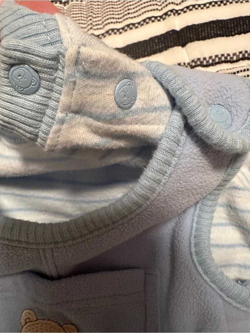 Carters Baby Blue Bear Hugs Fleece Overalls w/Matching Long Sleeve Top-Size 6M